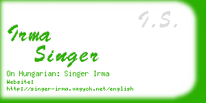 irma singer business card